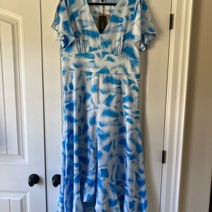 Vero Moda Blue Flutter Sleeve Maxi Sundress